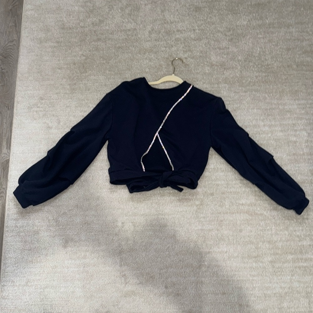 INC rhinestone navy sweater -sz small